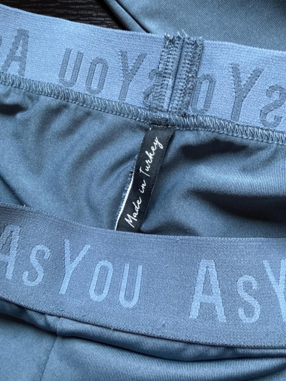 ASOS AsYou Blue Gray High Waisted Leggings Stretch Minimalist Athleisure size 6 - Picture 4 of 9